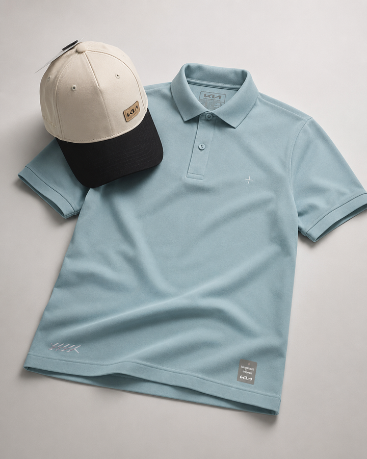 POLO AZUL + GORRA