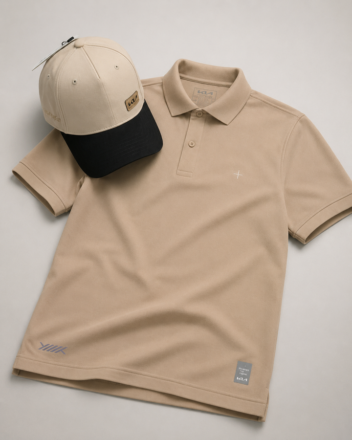POLO BEIGE + GORRA